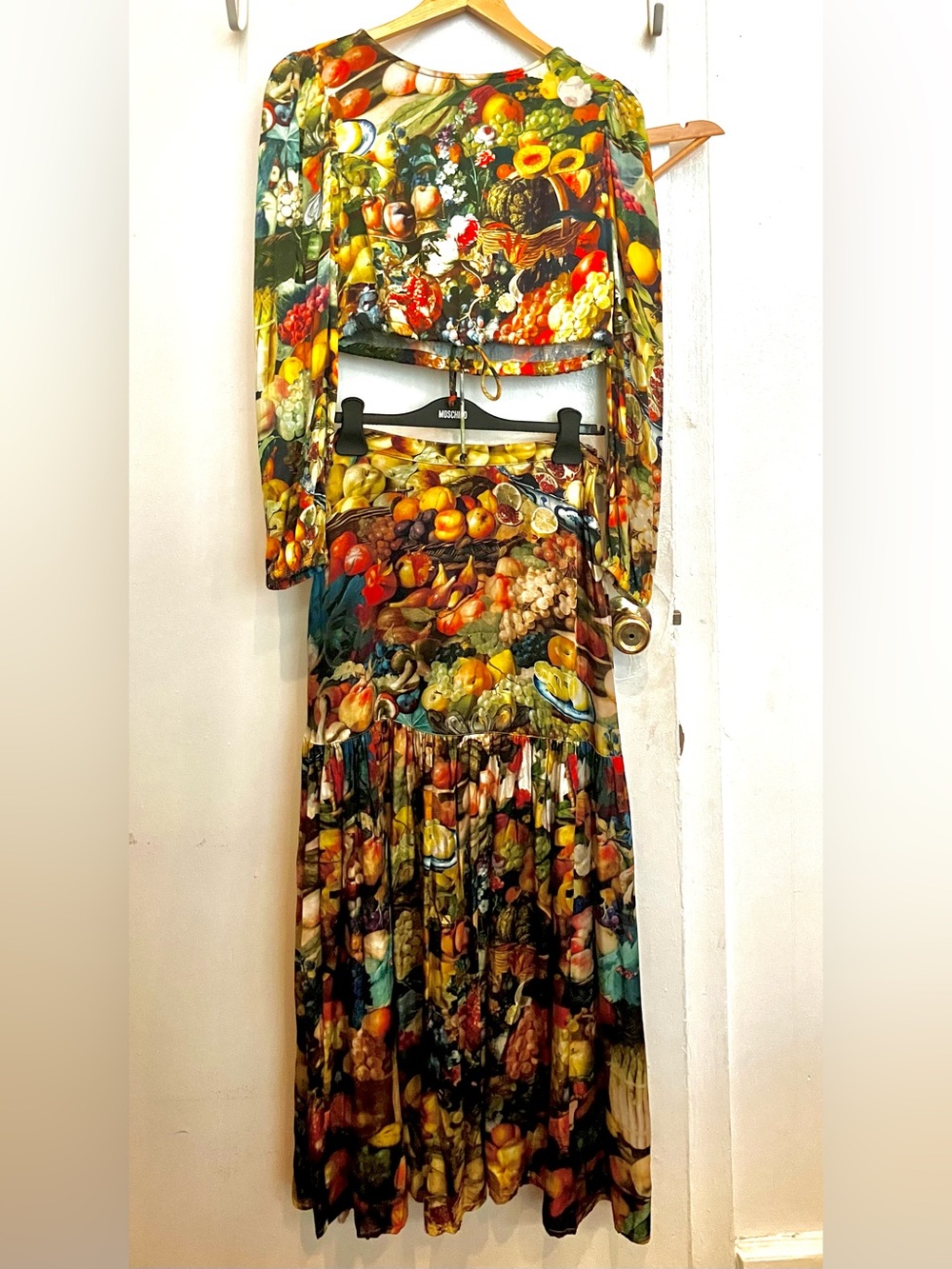 Samantha Pleet Harvest Set cornucopia fruit and floral skirt and cropped blouse